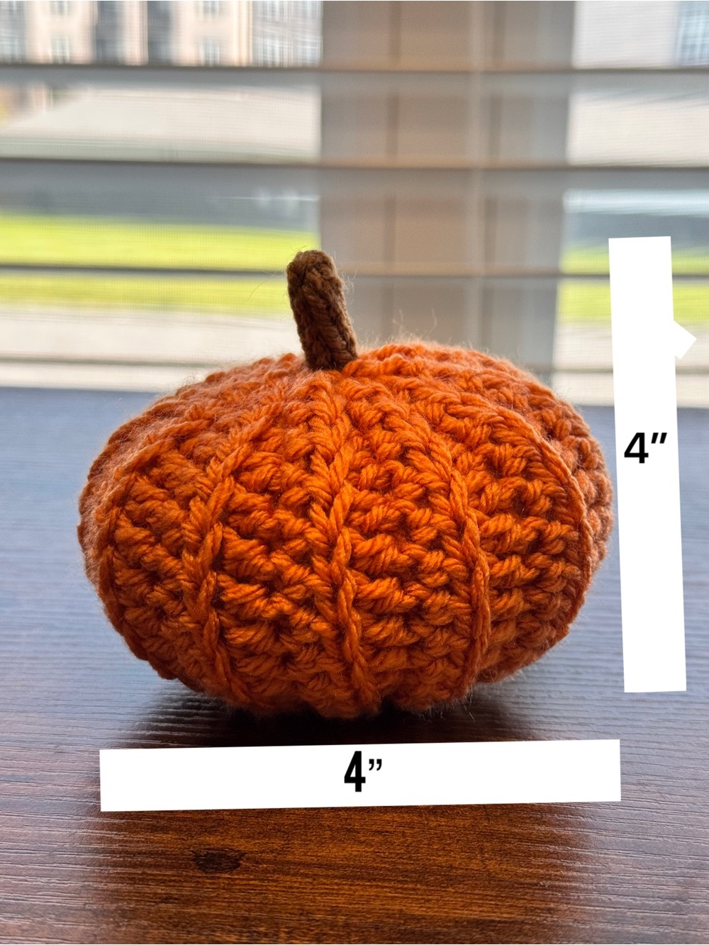 Handcrafted Orange Crochet Pumpkin by - Picture 5 of 5